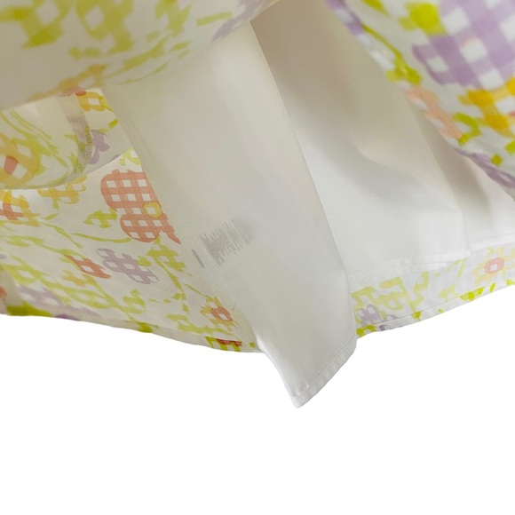 LOFT outlet puff sleeve gingham floral cute cottage dress woman's large - Picture 6 of 8